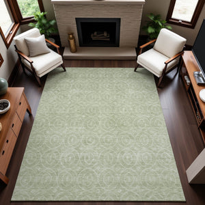 HomeRoots 5' X 8' Mint Green & Ivory Geometric Area Rug - Washable, UV Protected, Durable, Stylish & Safe 691880