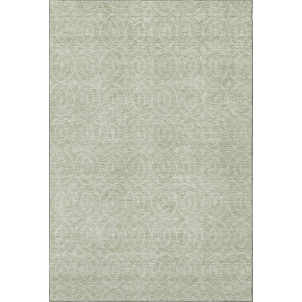 HomeRoots 5' X 8' Mint Green & Ivory Geometric Area Rug - Washable, UV Protected, Durable, Stylish & Safe 691880