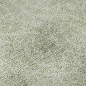 HomeRoots 8' X 8' Mint Green & Ivory Geometric Round Rug – Durable, UV-Protected, Washable & Stylish Accent Piece 691881