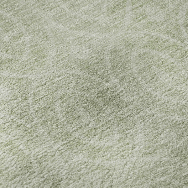 HomeRoots 8' X 8' Mint Green & Ivory Geometric Round Rug – Durable, UV-Protected, Washable & Stylish Accent Piece 691881