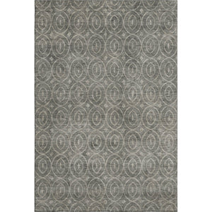 HomeRoots 5' X 8' Geometric Pewter and Gray Area Rug - Washable, UV Protected, Durable for High-Traffic Areas 691886