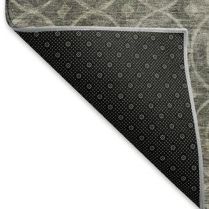 HomeRoots 5' X 8' Geometric Pewter and Gray Area Rug - Washable, UV Protected, Durable for High-Traffic Areas 691886