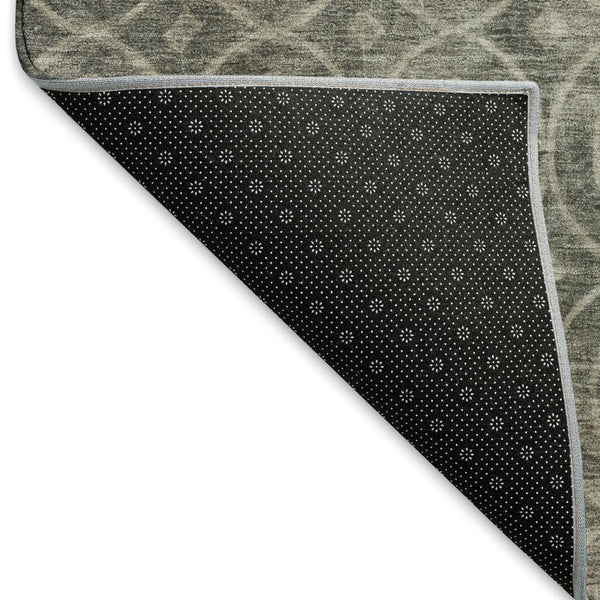 HomeRoots 5' X 8' Geometric Pewter and Gray Area Rug - Washable, UV Protected, Durable for High-Traffic Areas 691886
