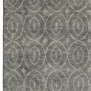 HomeRoots 5' X 8' Geometric Pewter and Gray Area Rug - Washable, UV Protected, Durable for High-Traffic Areas 691886