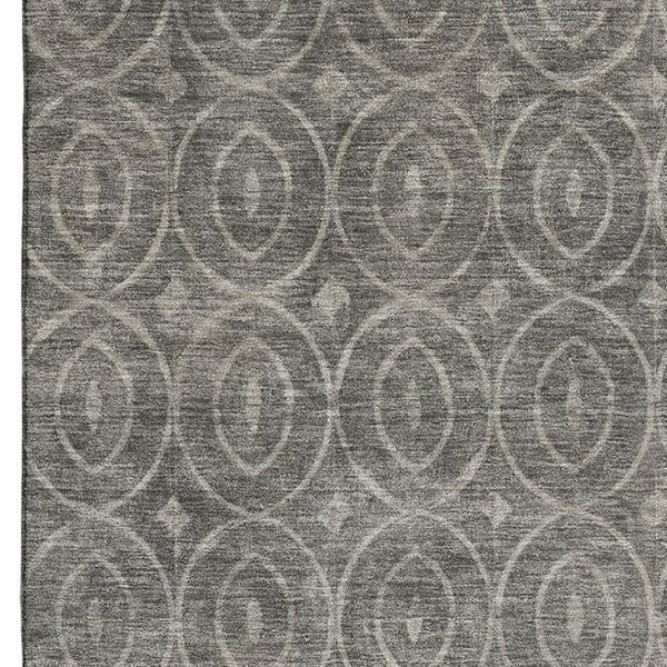 HomeRoots 5' X 8' Geometric Pewter and Gray Area Rug - Washable, UV Protected, Durable for High-Traffic Areas 691886