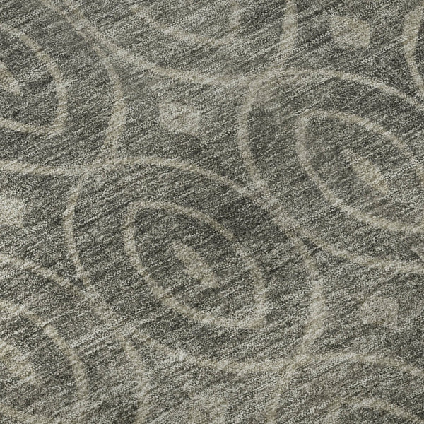 HomeRoots 8' X 8' Modern Pewter and Gray Geometric Washable Round Rug – Durable, Stylish, UV Protected Design 691887