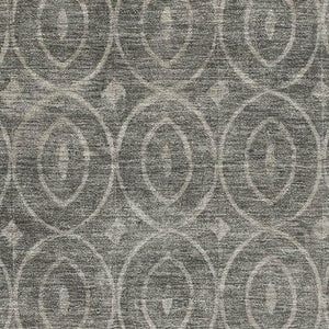 HomeRoots 8' Pewter and Gray Geometric Area Rug - Durable, Stain-Resistant with UV Protection for High Traffic Spaces 691888