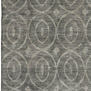 HomeRoots 9' X 12' Modern Pewter & Gray Geometric Washable Area Rug with UV Protection for Busy Homes 691889