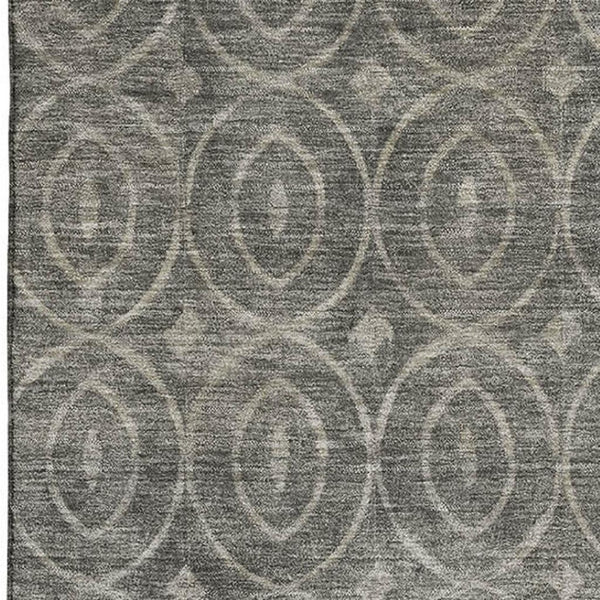 HomeRoots 9' X 12' Modern Pewter & Gray Geometric Washable Area Rug with UV Protection for Busy Homes 691889