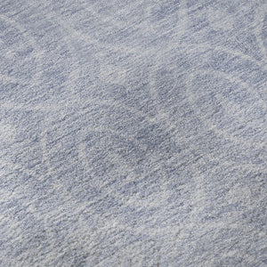 HomeRoots 8' X 8' Sky Blue and Ivory Geometric Round Rug - Washable, Stain Resistant, UV Protected for Homes 691893
