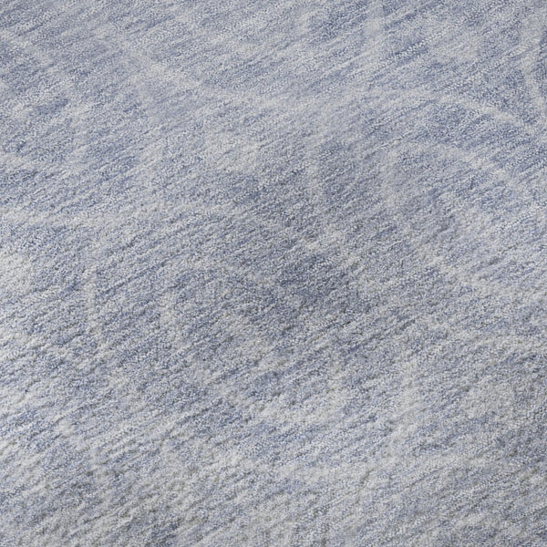 HomeRoots 8' X 8' Sky Blue and Ivory Geometric Round Rug - Washable, Stain Resistant, UV Protected for Homes 691893