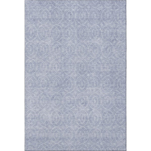 HomeRoots 9' X 12' Sky Blue & Ivory Geometric Washable Area Rug with UV Protection – Ideal for Kids & Pets! 691895