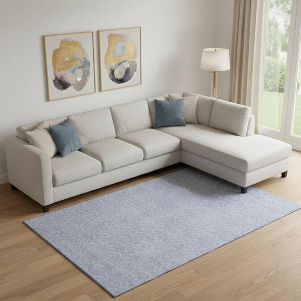 HomeRoots 10' X 14' Sky Blue Geometric Area Rug – Soft, Durable, UV-Protected & Easy-Clean for Modern Spaces 691896