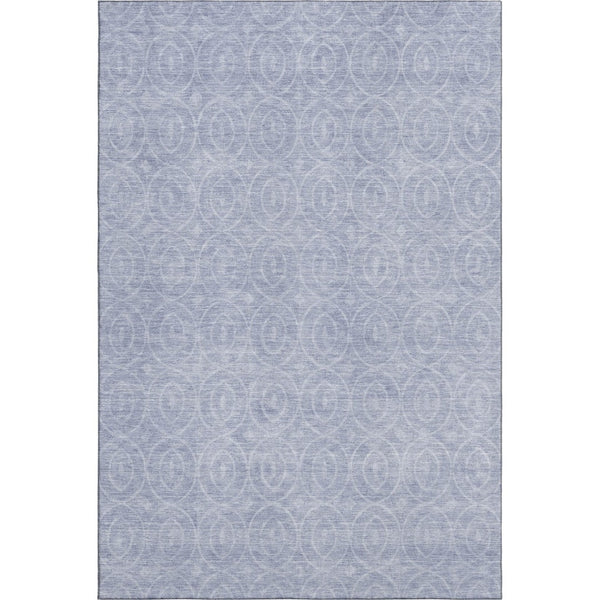 HomeRoots 10' X 14' Sky Blue Geometric Area Rug – Soft, Durable, UV-Protected & Easy-Clean for Modern Spaces 691896