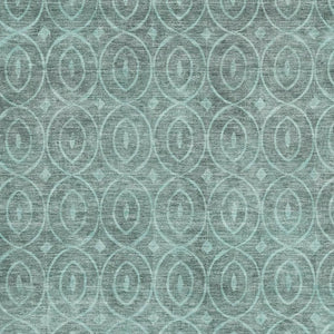 HomeRoots 9' X 12' Teal and Aqua Geometric Washable Area Rug - Durable, UV Resistant, Perfect for Family Homes! 691901