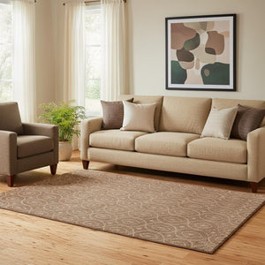 HomeRoots 5' X 8' Terra Cotta Geometric Washable Area Rug - Stylish, Stain-Resistant & UV Protected Decor! 691904