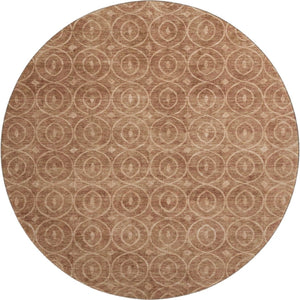 HomeRoots 8' X 8' Washable Terra Cotta & Rust Round Rug with UV Protection, Stain Resistance, and Style 691905