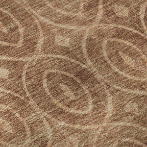 HomeRoots 8' X 8' Washable Terra Cotta & Rust Round Rug with UV Protection, Stain Resistance, and Style 691905
