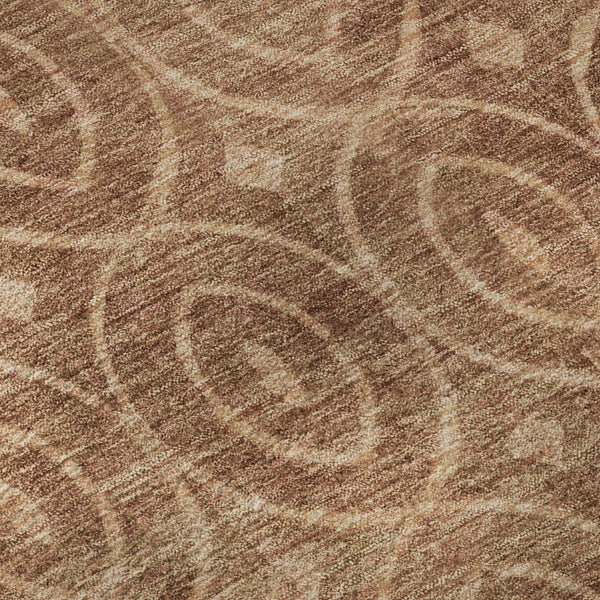 HomeRoots 8' X 8' Washable Terra Cotta & Rust Round Rug with UV Protection, Stain Resistance, and Style 691905