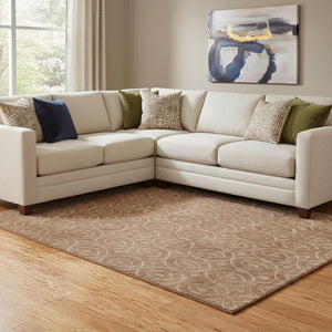HomeRoots 8' Terra Cotta & Rust Geometric Area Rug - Washable, UV-Protected, Stylish & Durable for High-Traffic Areas 691906