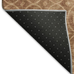 HomeRoots 8' Terra Cotta & Rust Geometric Area Rug - Washable, UV-Protected, Stylish & Durable for High-Traffic Areas 691906