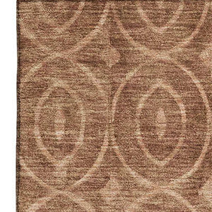 HomeRoots 8' Terra Cotta & Rust Geometric Area Rug - Washable, UV-Protected, Stylish & Durable for High-Traffic Areas 691906