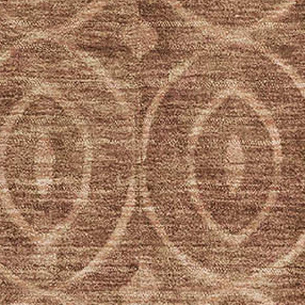 HomeRoots 9' X 12' Terra Cotta Geometric Washable Area Rug with UV Protection & Stain Resistance for Homes 691907