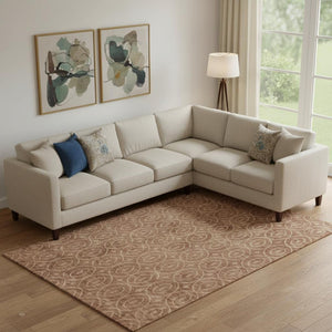 HomeRoots 10' X 14' Terra Cotta Geometric Washable Area Rug with UV Protection & Stain Resistance for Home 691908