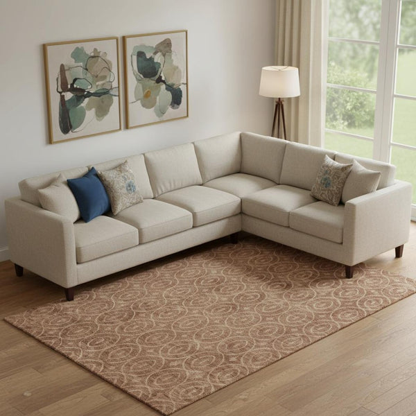 HomeRoots 10' X 14' Terra Cotta Geometric Washable Area Rug with UV Protection & Stain Resistance for Home 691908