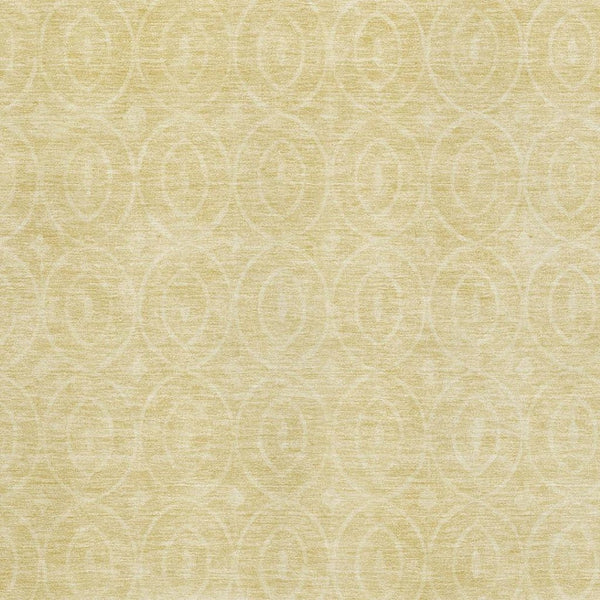HomeRoots 5' Geometric Area Rug in Wheat & Gold - Washable, UV-Protected, Durable for High-Traffic Spaces 691910