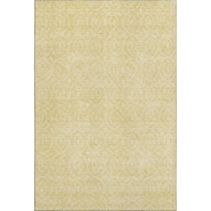 HomeRoots 9' X 12' Wheat and Gold Geometric Area Rug - Durable, Washable, UV Protected for Stylish Living Spaces 691913