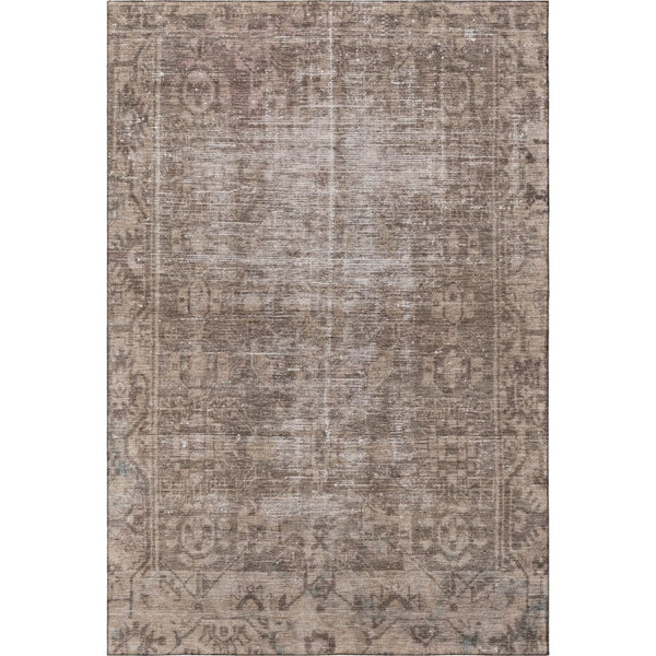 HomeRoots 5' X 8' Washable Brown Beige Taupe Oriental Area Rug with UV Protection & Non-Slip Backing 691916
