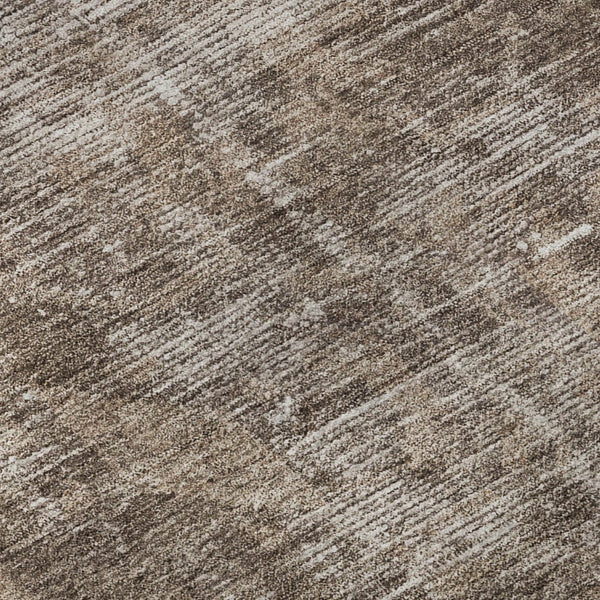 HomeRoots 8' Round Washable Oriental Rug in Brown, Beige & Taupe - UV Protection & Stain Resistant for Homes 691917