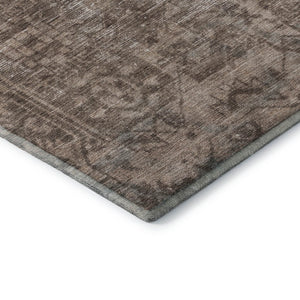 HomeRoots 8' Elegant Brown Beige & Taupe Oriental Washable Area Rug - UV Protected & Stain-Resistant Design 691918
