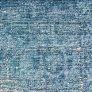 HomeRoots 5' Blue & Silver Oriental Washable Area Rug - UV Protected, Stain-Resistant, Durable for Busy Homes 691922