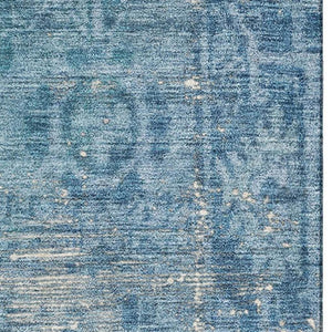 HomeRoots 10' X 14' Blue and Silver Oriental Washable Area Rug - Stylish, UV Protected, and Stain Resistant! 691926