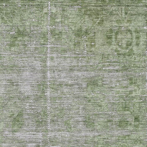 HomeRoots 8' Elegant Fern Green & Silver Oriental Area Rug - Washable, UV Protected, Perfect for Homes! 691930