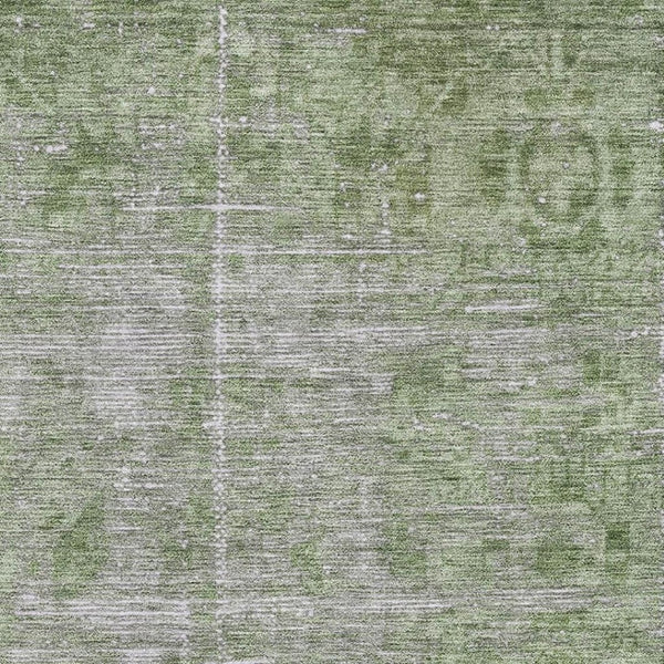 HomeRoots 8' Elegant Fern Green & Silver Oriental Area Rug - Washable, UV Protected, Perfect for Homes! 691930