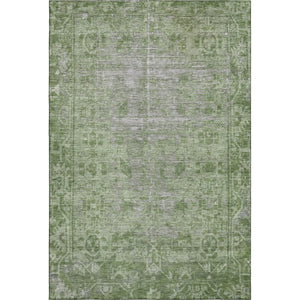 HomeRoots 10' X 14' Fern Green & Silver Washable Oriental Area Rug - Durable, UV-Protected & Stain-Resistant Elegance 691932