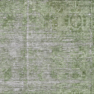 HomeRoots 10' X 14' Fern Green & Silver Washable Oriental Area Rug - Durable, UV-Protected & Stain-Resistant Elegance 691932