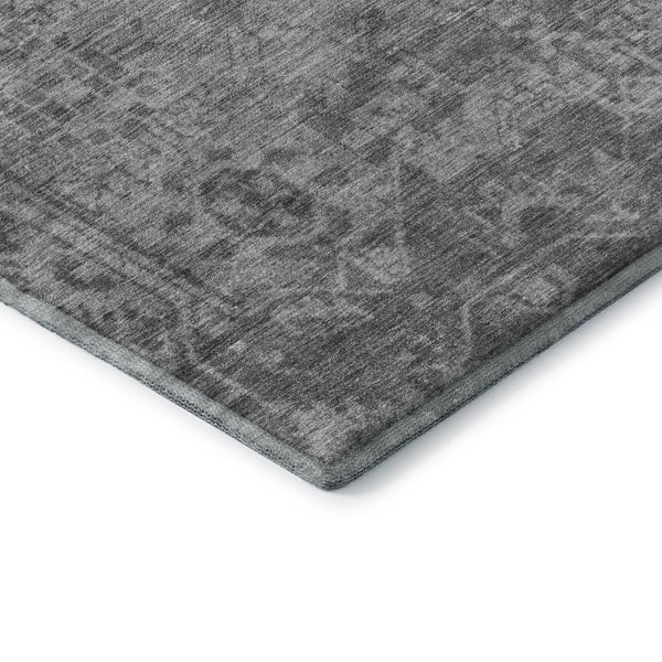 HomeRoots 5' X 8' Gray And Silver Oriental Area Rug - Durable, Washable, UV Resistant for High-Traffic Homes 691934
