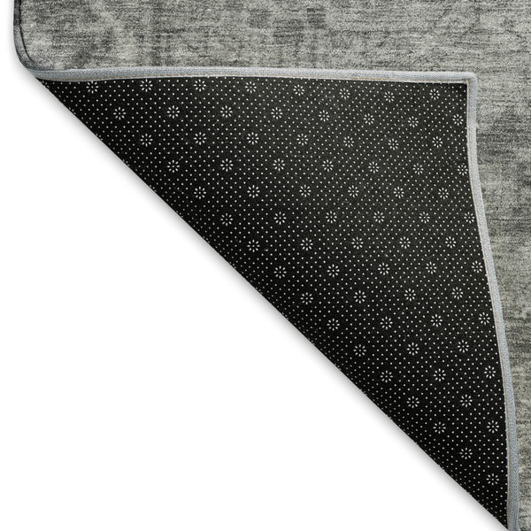HomeRoots 8' Gray and Silver Oriental Washable Area Rug - Durable, Stylish, UV-Protected, Easy Care for Homes 691936