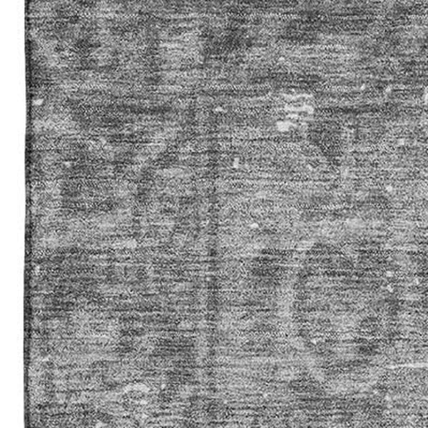 HomeRoots 9' X 12' Gray and Silver Oriental Area Rug - Durable, Washable, UV-Protected, Ideal for High Traffic Homes 691937