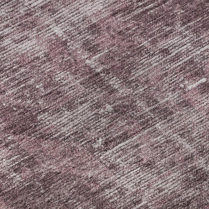 HomeRoots 8' X 8' Merlot & Silver Washable Round Rug - Stain Resistant, UV Protected, Durable Design for Style 691941