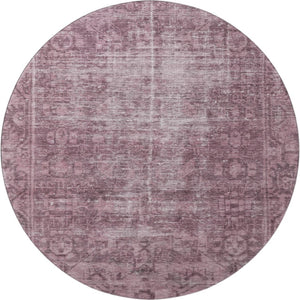 HomeRoots 8' X 8' Merlot & Silver Washable Round Rug - Stain Resistant, UV Protected, Durable Design for Style 691941