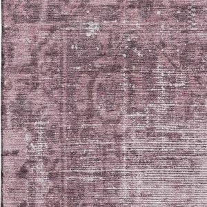HomeRoots 8' Merlot & Silver Oriental Area Rug - Stylish, Washable, Durable with UV Protection for Homes 691942