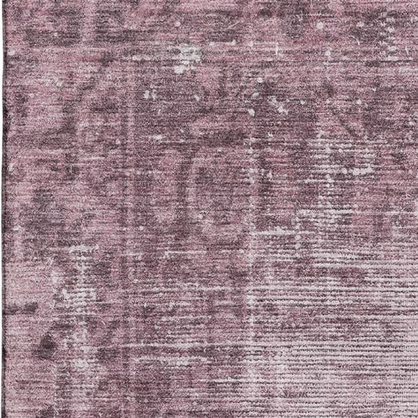 HomeRoots 8' Merlot & Silver Oriental Area Rug - Stylish, Washable, Durable with UV Protection for Homes 691942