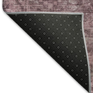 HomeRoots 10' X 14' Merlot and Silver Oriental Area Rug - Washable, UV Protected, Stylish & Durable for Homes 691944