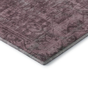 HomeRoots 10' X 14' Merlot and Silver Oriental Area Rug - Washable, UV Protected, Stylish & Durable for Homes 691944