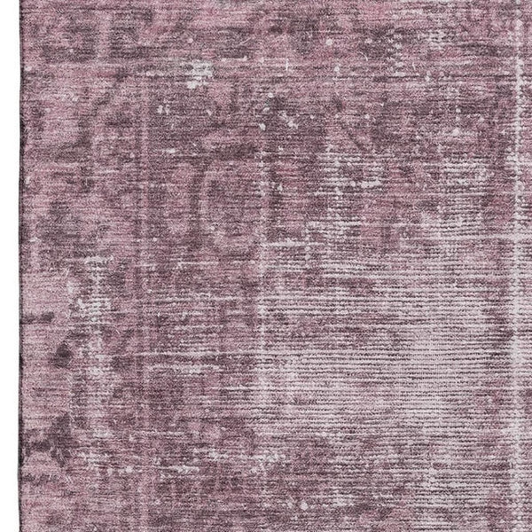 HomeRoots 10' X 14' Merlot and Silver Oriental Area Rug - Washable, UV Protected, Stylish & Durable for Homes 691944
